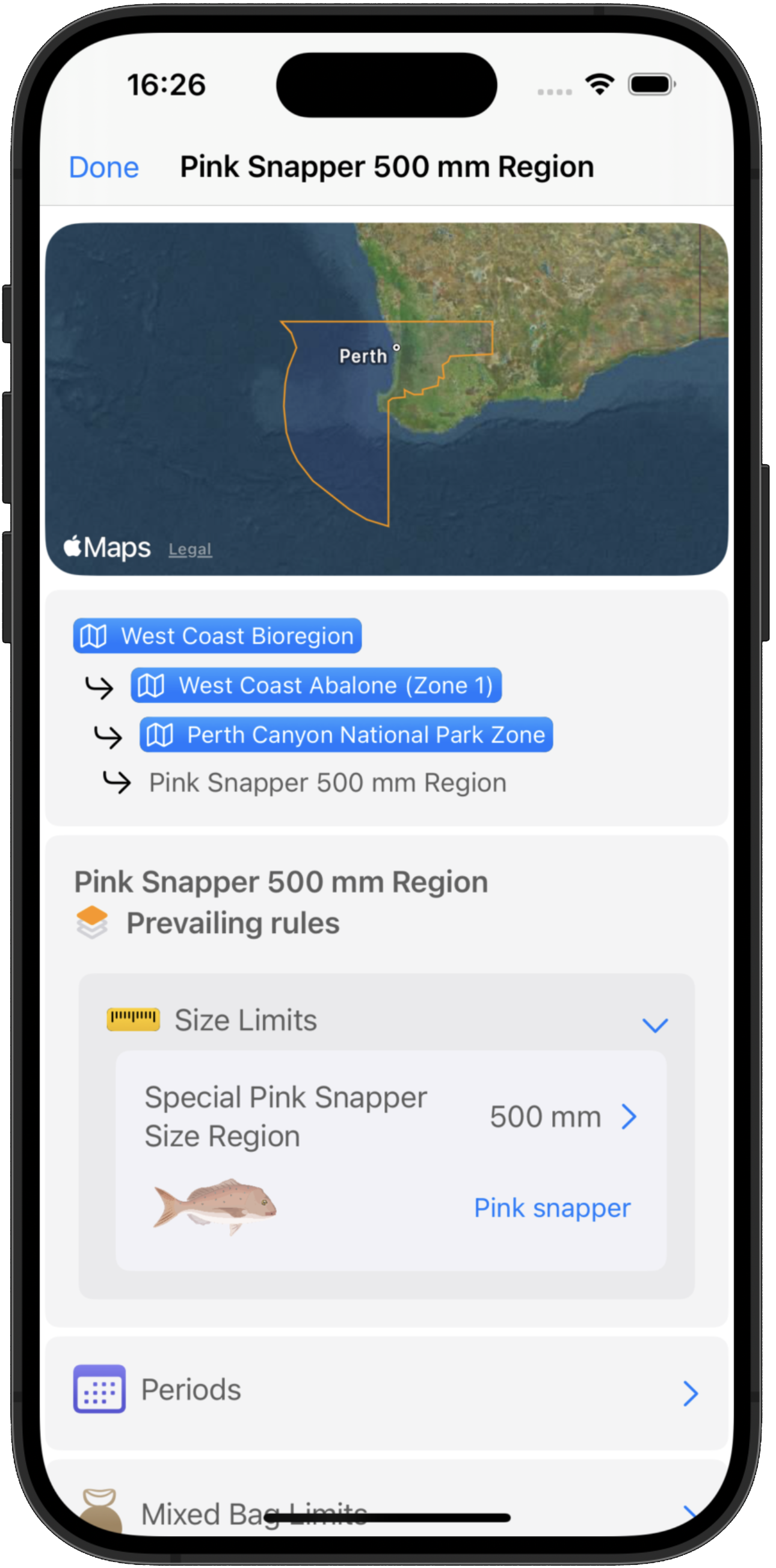 FishOz in-depth region and species information